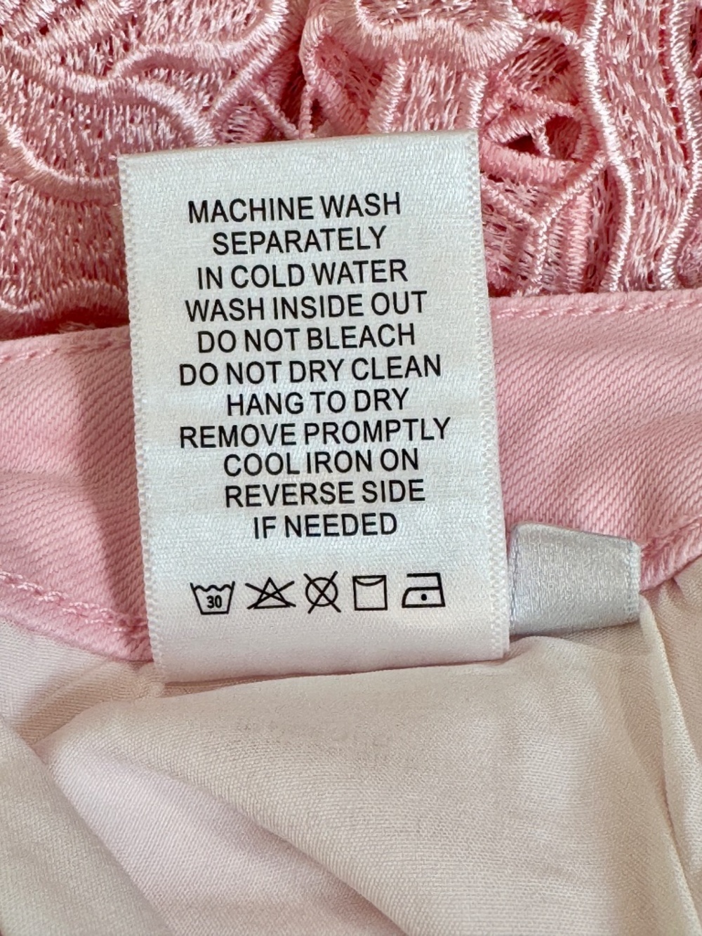 BAYEAS PINK HIGH WAIST CRYSTAL EMBELLISHED WIDE LEG LACE JEANS SIZE 28 - NWOT - Picture 14 of 17